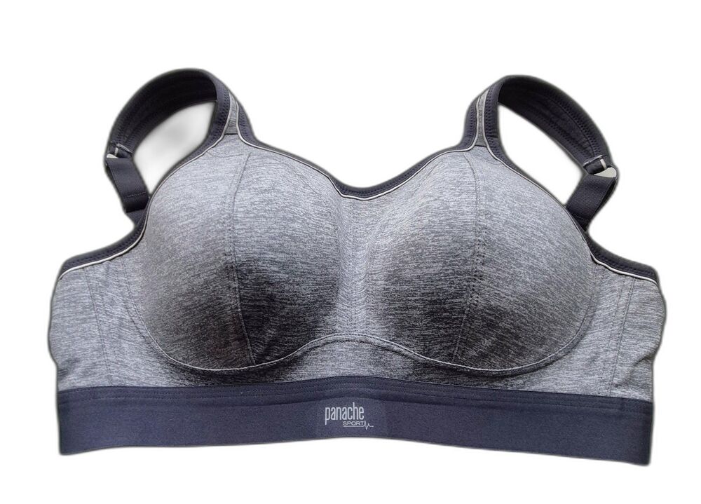 Panache Boundless Wire Free Sports Bra Charcoal Gray Marl 34DD 7341